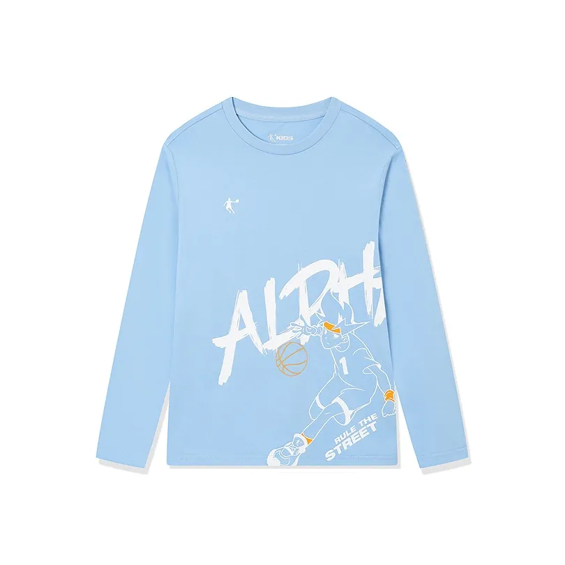 QIAODAN CUMULUS Blue Школьный возраст T Футболки