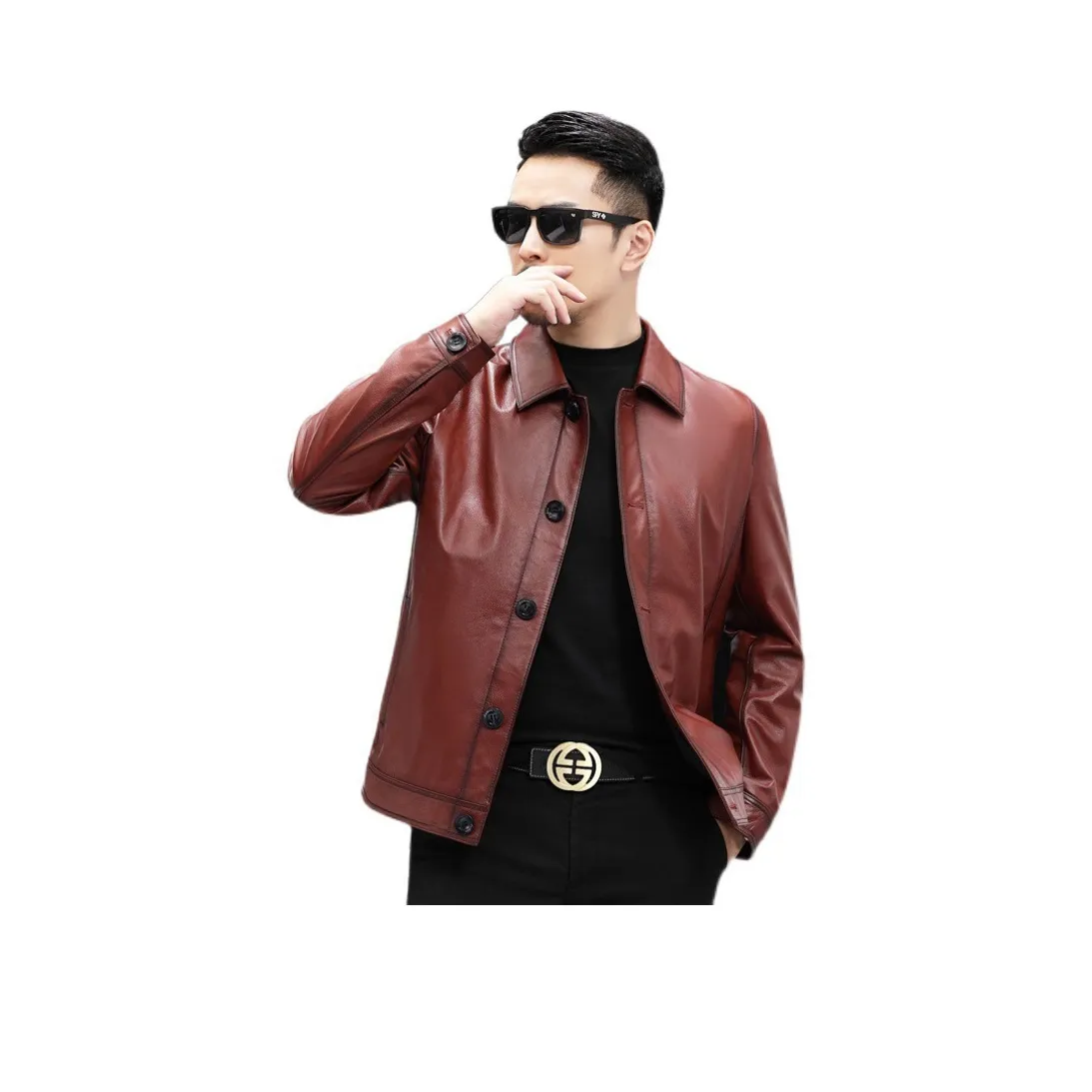 Devanro Genuine Leather Jacket Men's
