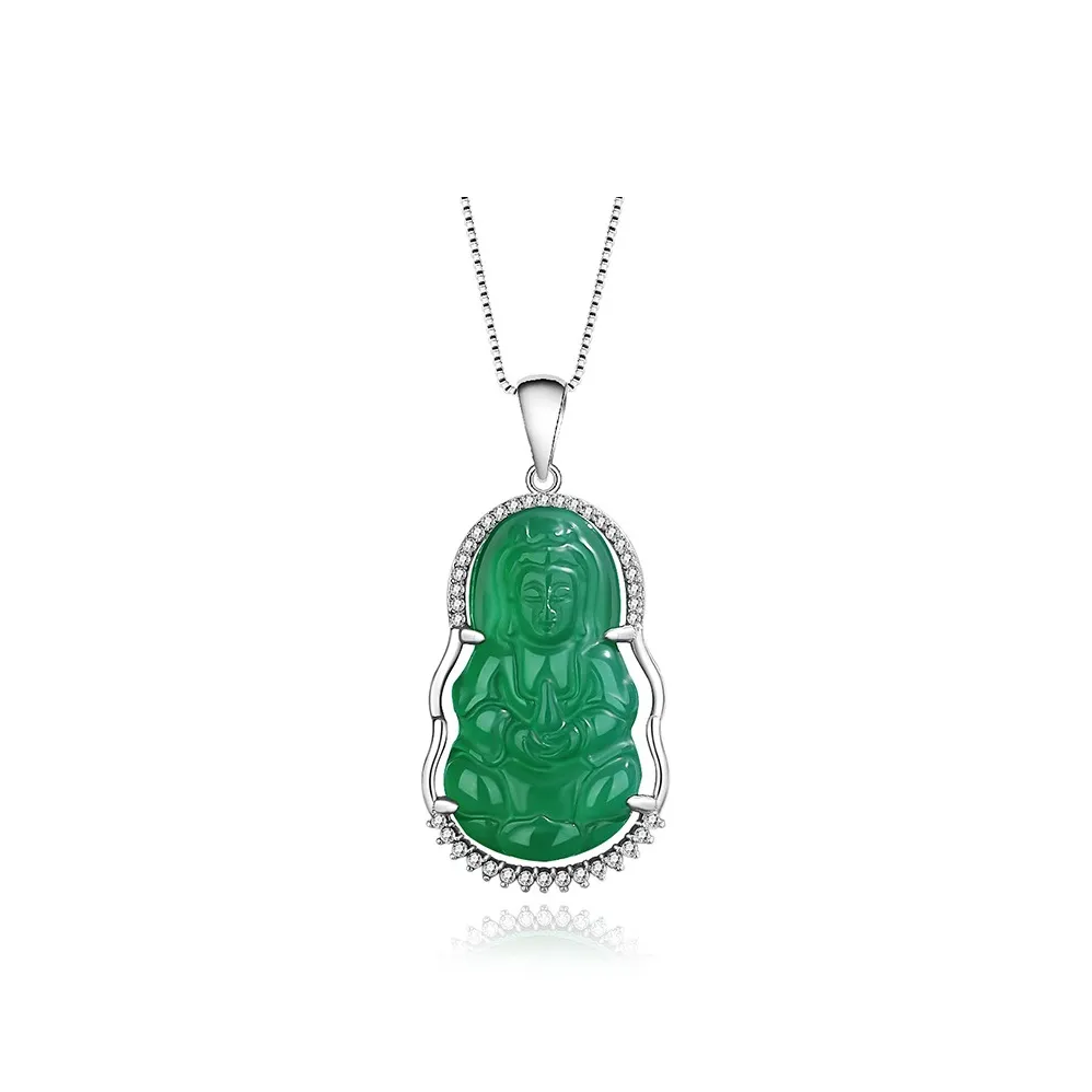 Best Wishes Chalcedony Jade Necklaces Unisex