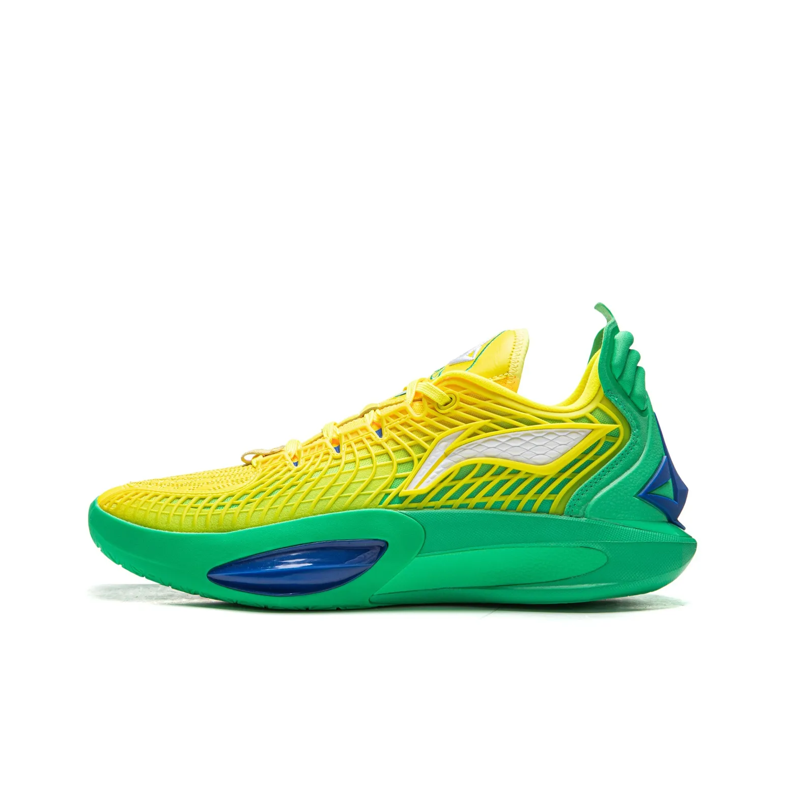 LINING JB3 Покрытие Анти-обратный поворот Низкий топ Баскетбольные кроссовки Мужской Желтый Зеленый