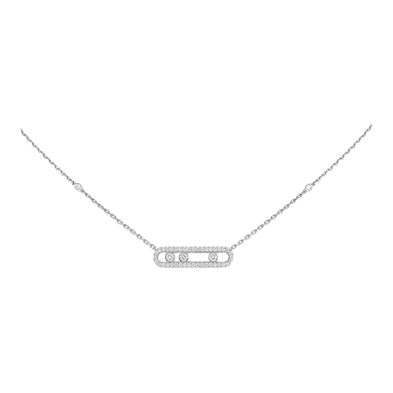 MESSIKA 18K White Gold With Diamond Necklaces Women's Silver