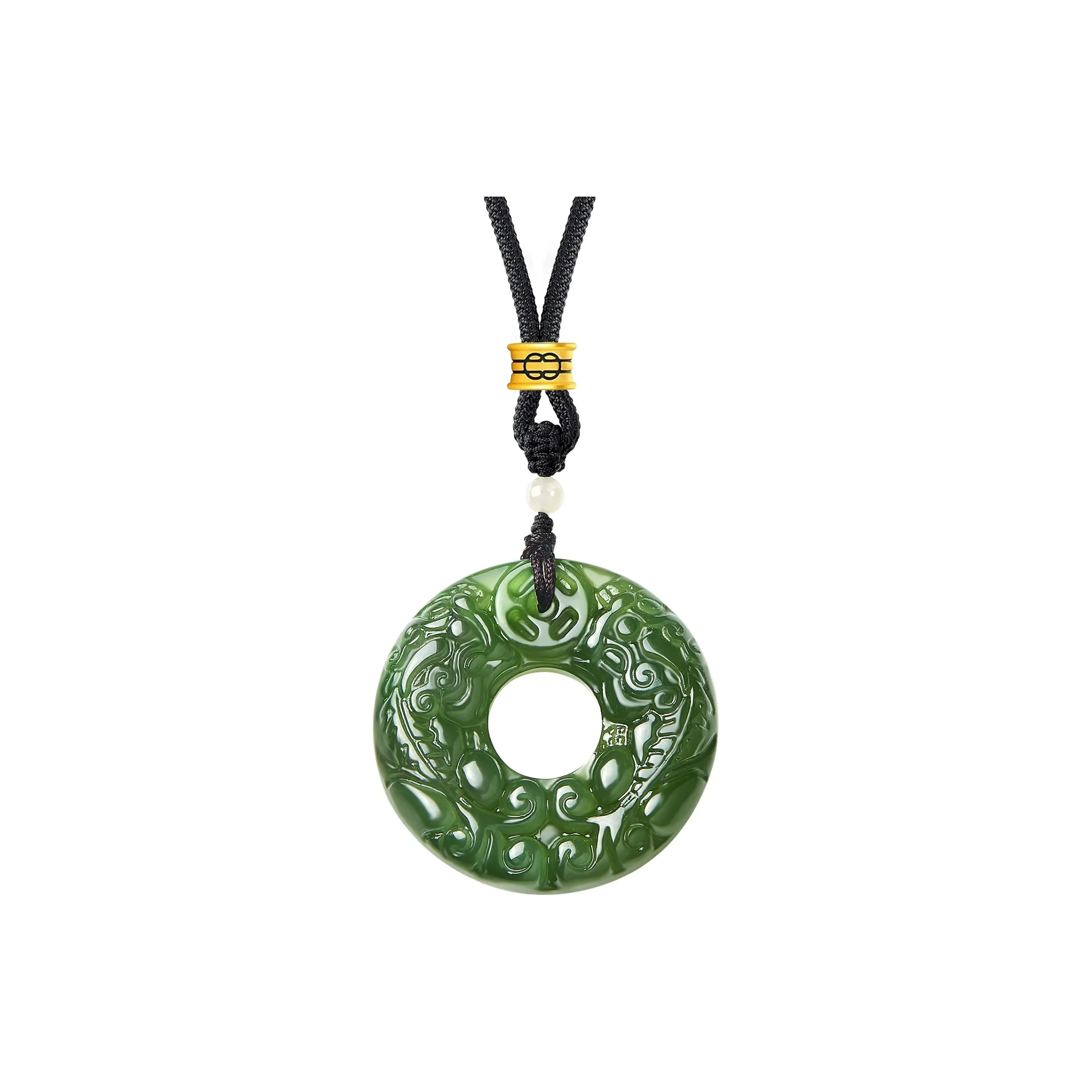 BYTHERE Hetian Jade Necklaces Pale Greenish White Jade Unisex