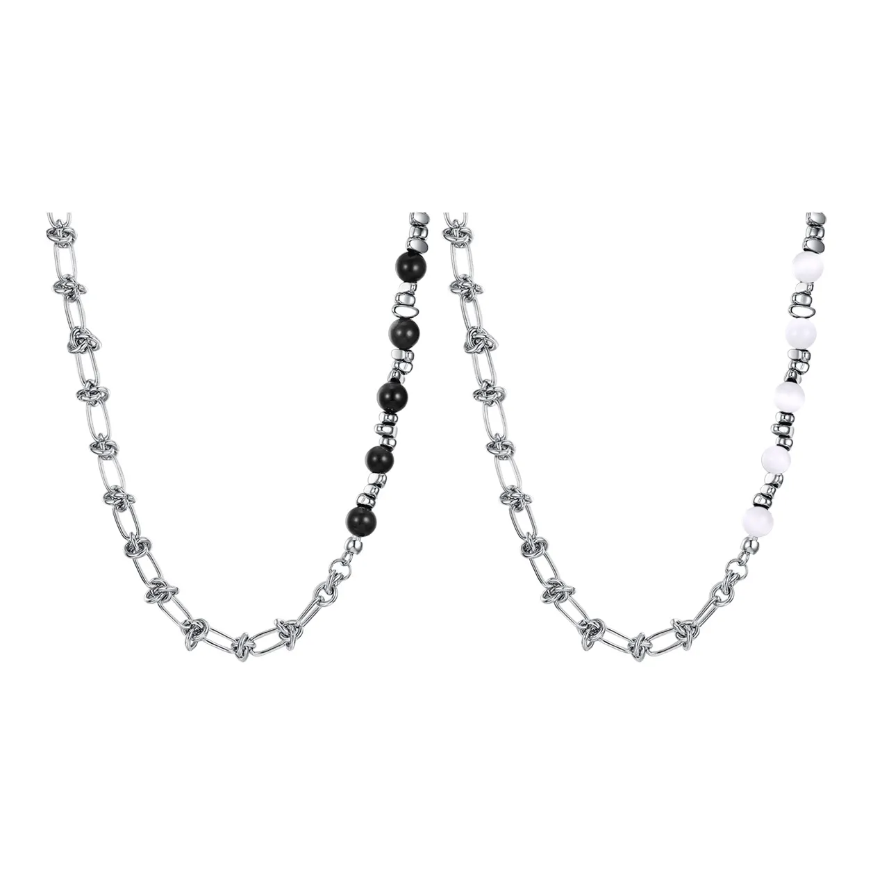 CIROCCO Серебряный SHEEN Обсидиан Стекло Кошачий глаз Титановая сталь Ожерелья Унисекс Удачи