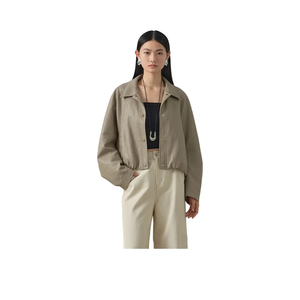 AYILIAN Кожа Куртка Женская Гравий