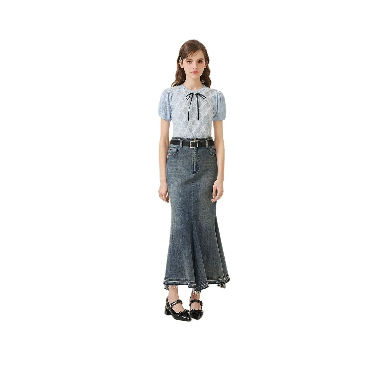JORYAweekend Denim Long Skirt Women's Blue