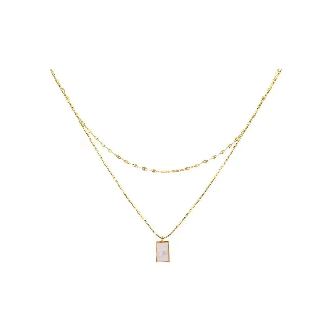 Endorphin Титановая сталь Жемчужная раковина Цепочка на ключицу Ожерелье Женское