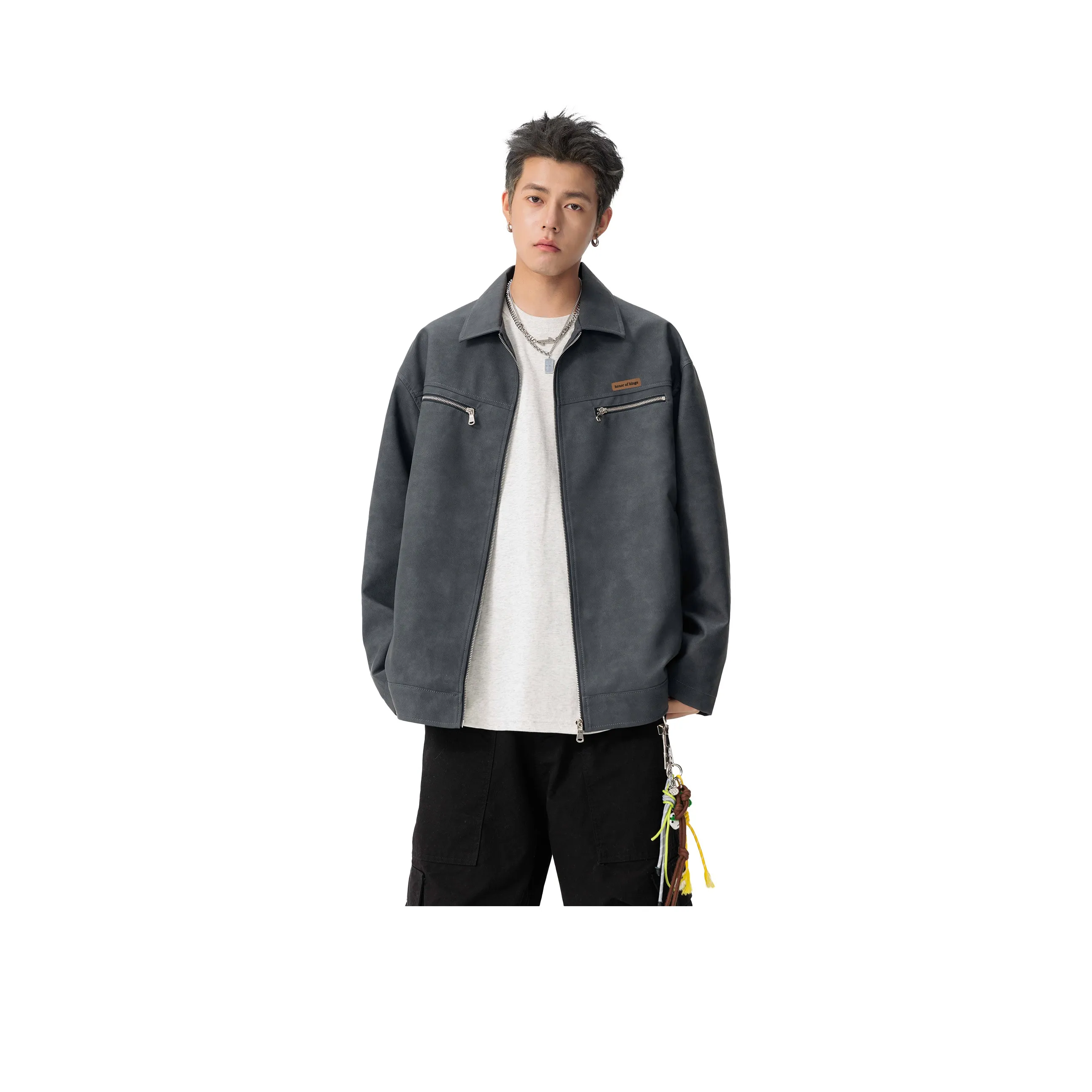 Honor of Kings Кожа Куртка Слоган Секция Унисекс