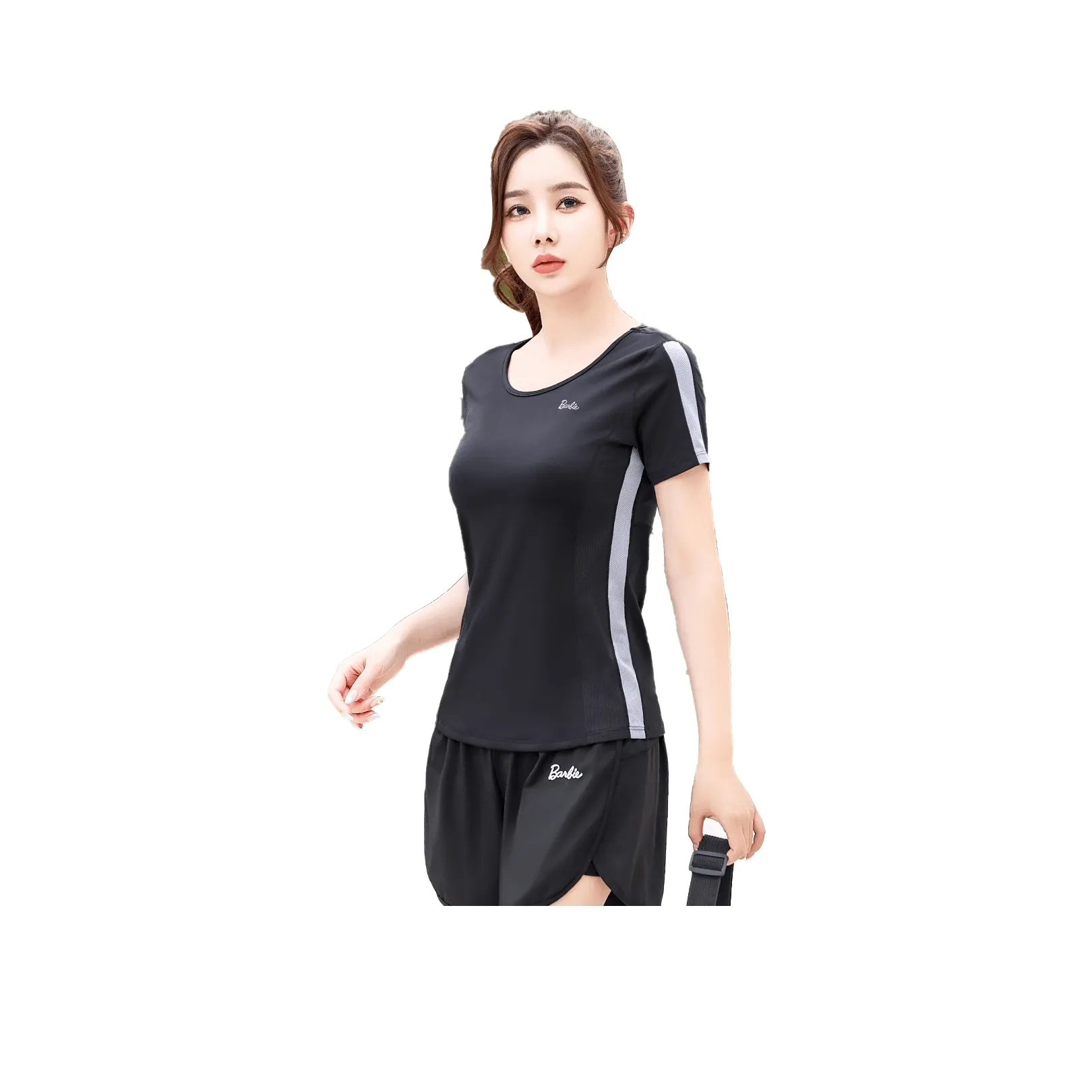 Barbie Yoga T Shirts Women's Black