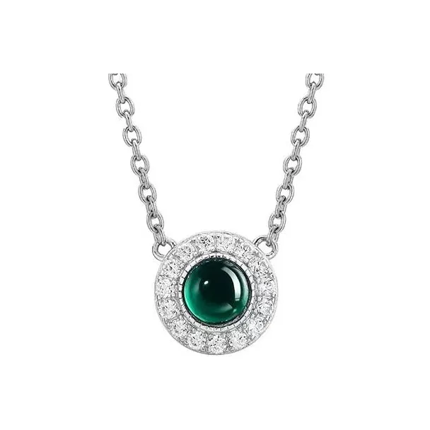 KOYOOME Cultured Emerald S925 Sterling Silver Round Bead Chain Unisex