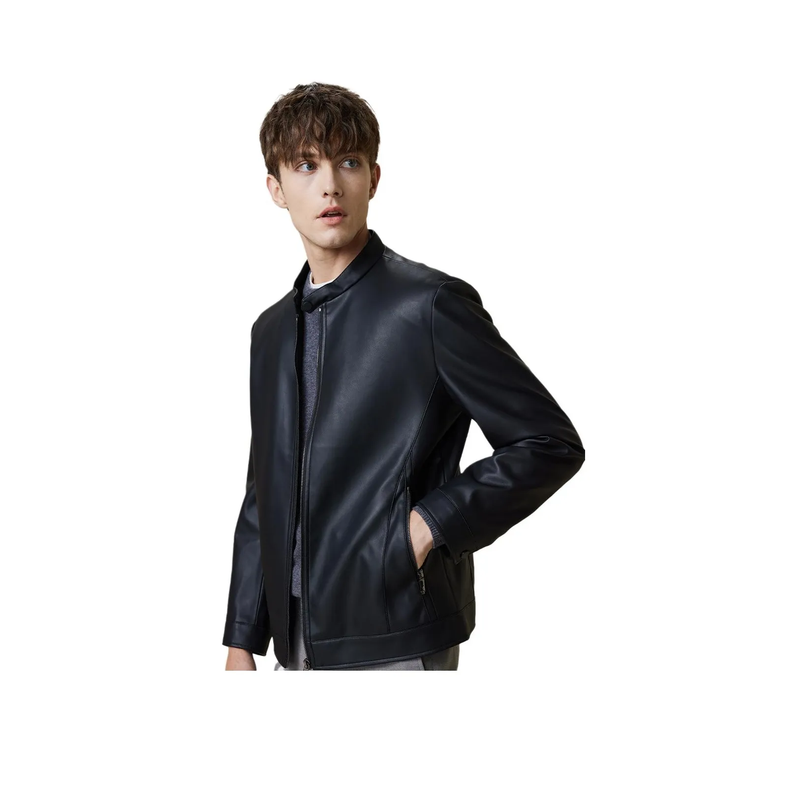 Red Bean Кожа Куртка Куртка Мужская