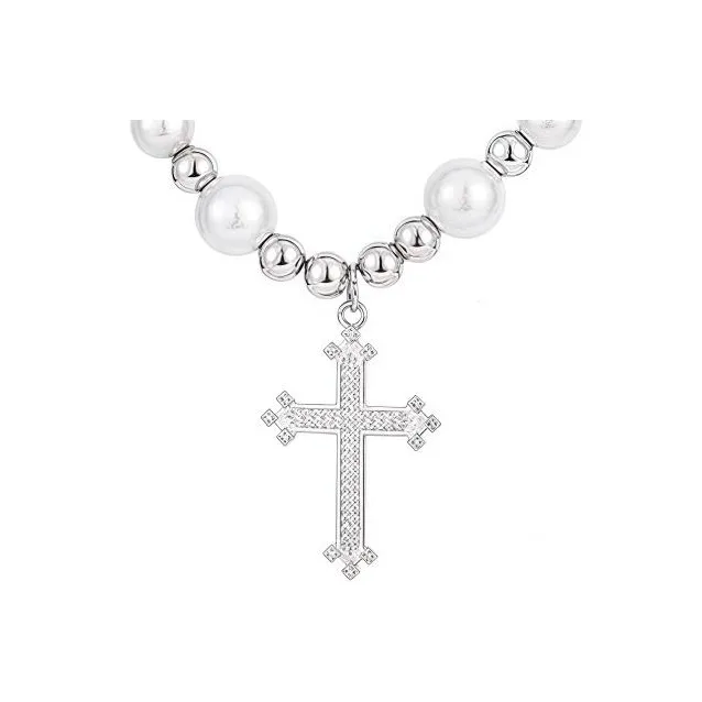 KING OF BLING Сплав Циркон Искусственная жемчужина Ожерелья Мужской