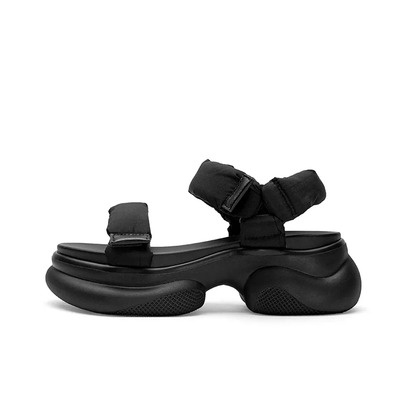 TOOMANYSHOES Summer Trendy Versatile Comfortable Platform Abrasion Resistant Sports Casual Beach Sandals Women's Black