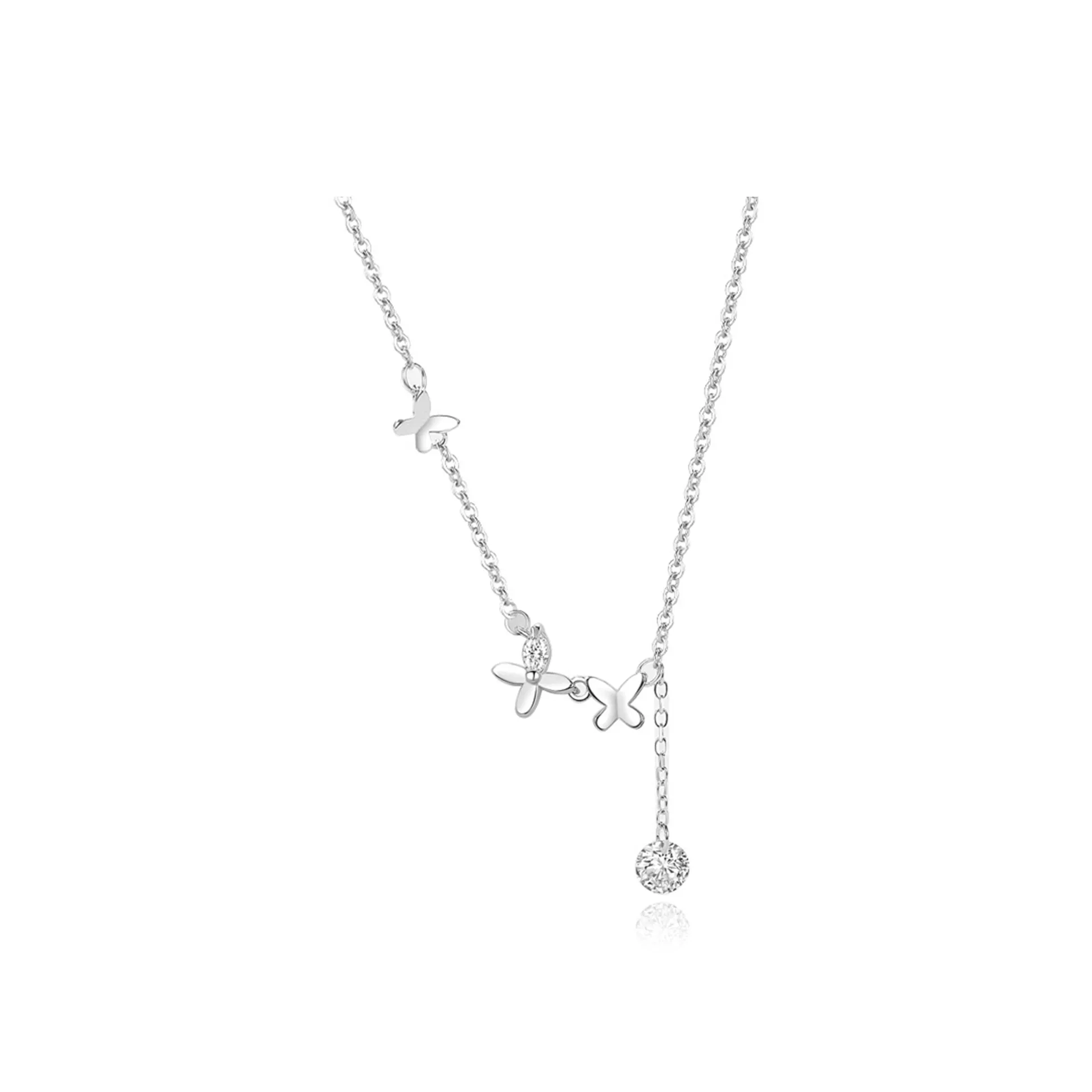 IWE 925 стерлинговое серебро кулон-бахрома с бабочкой женский
