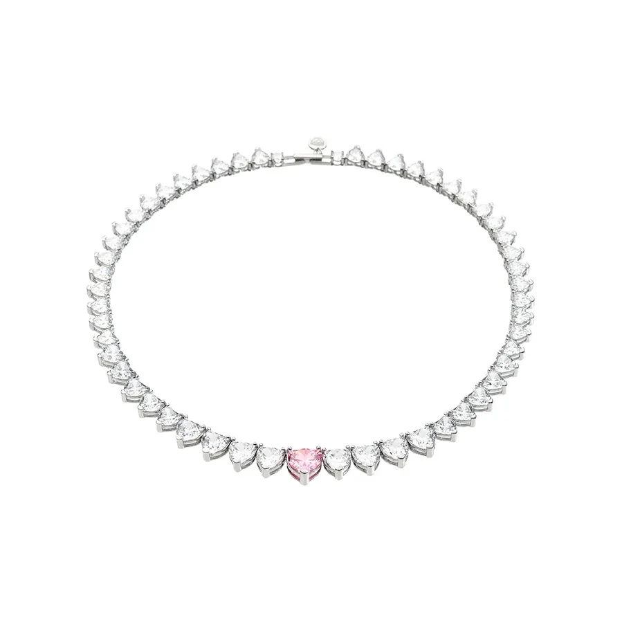CHIARA FERRAGNI Zircon, Rhinestones, 18K Gold Plating Italian Luxury Light Necklace Women's Silver