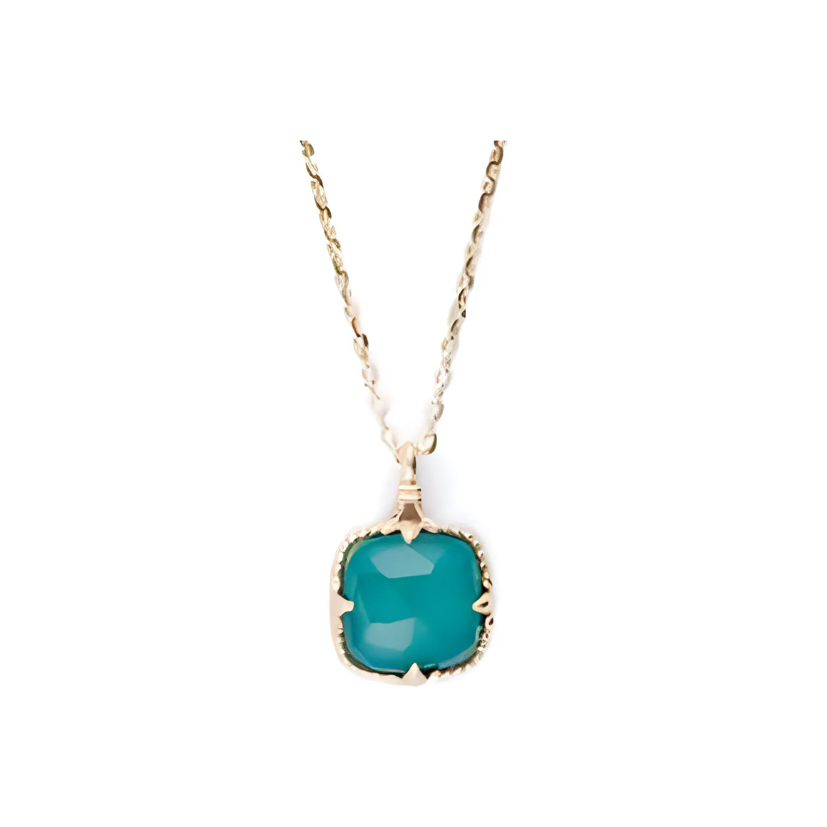 Agete 9K Gold Turquoise Crystal Necklaces Women's Gold