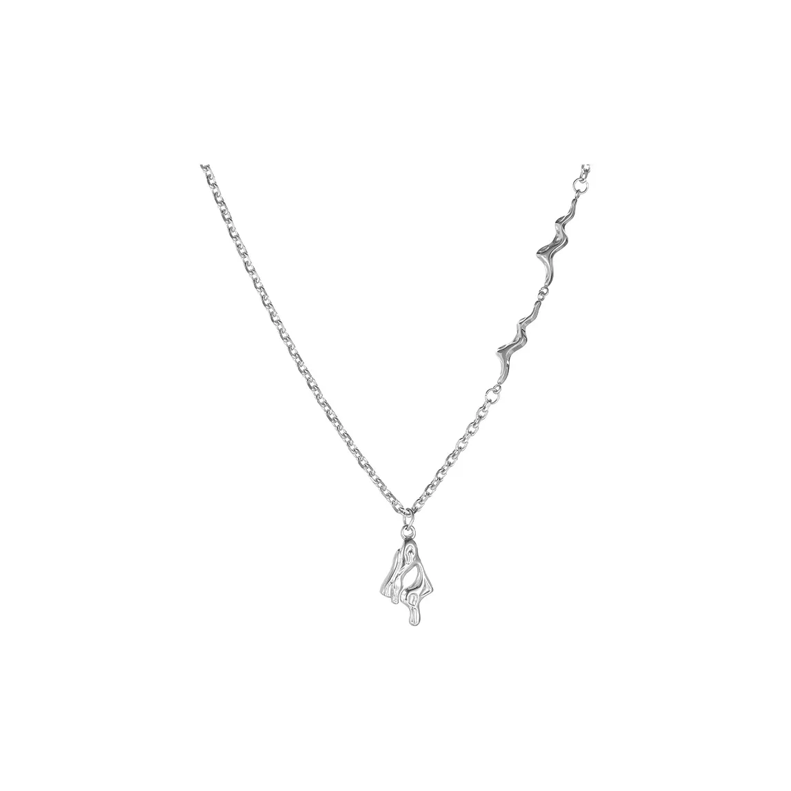 AKAK Ожерелья Мужские Серебристо-Белые