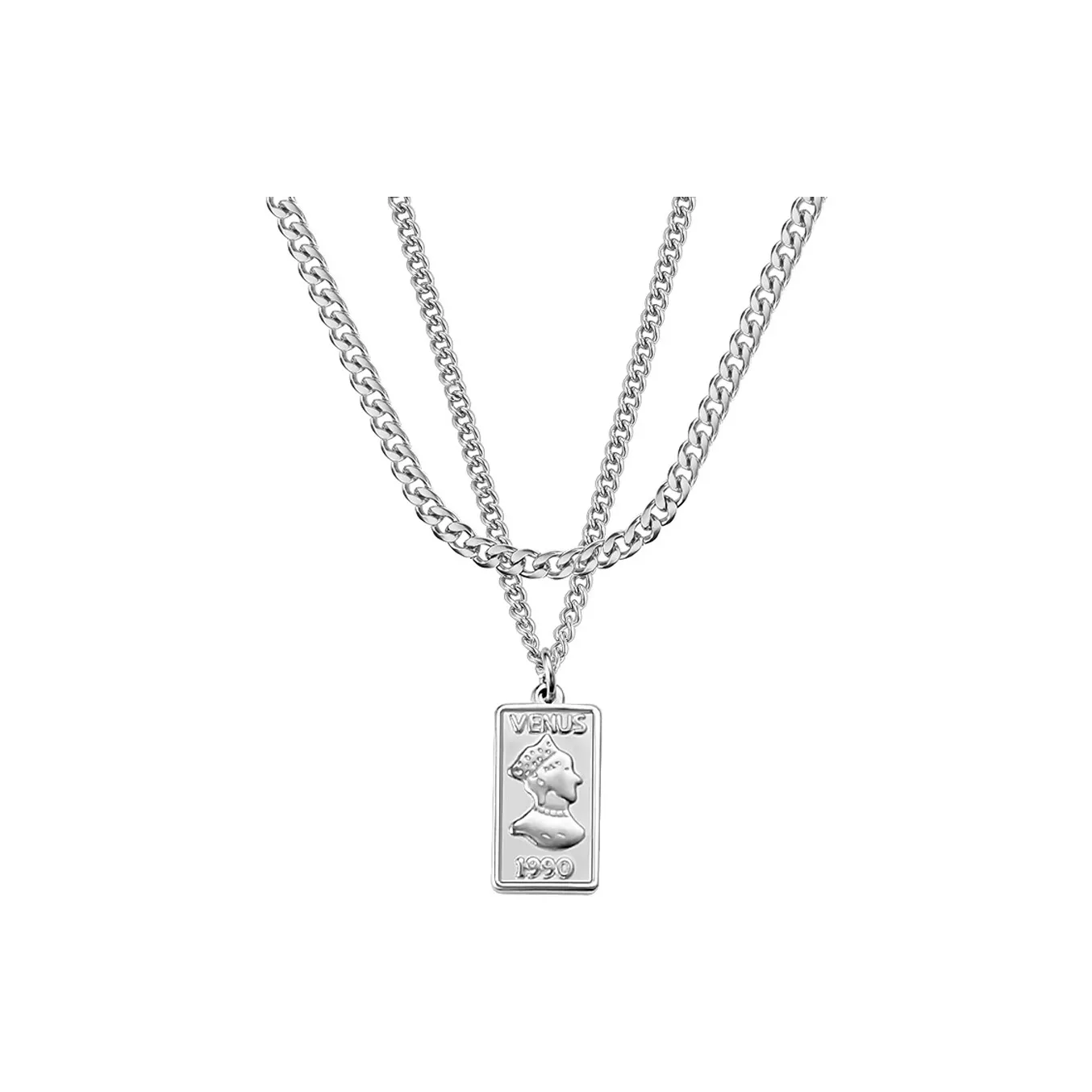 AWD Титановая сталь Двойной слой Ожерелье Мужское