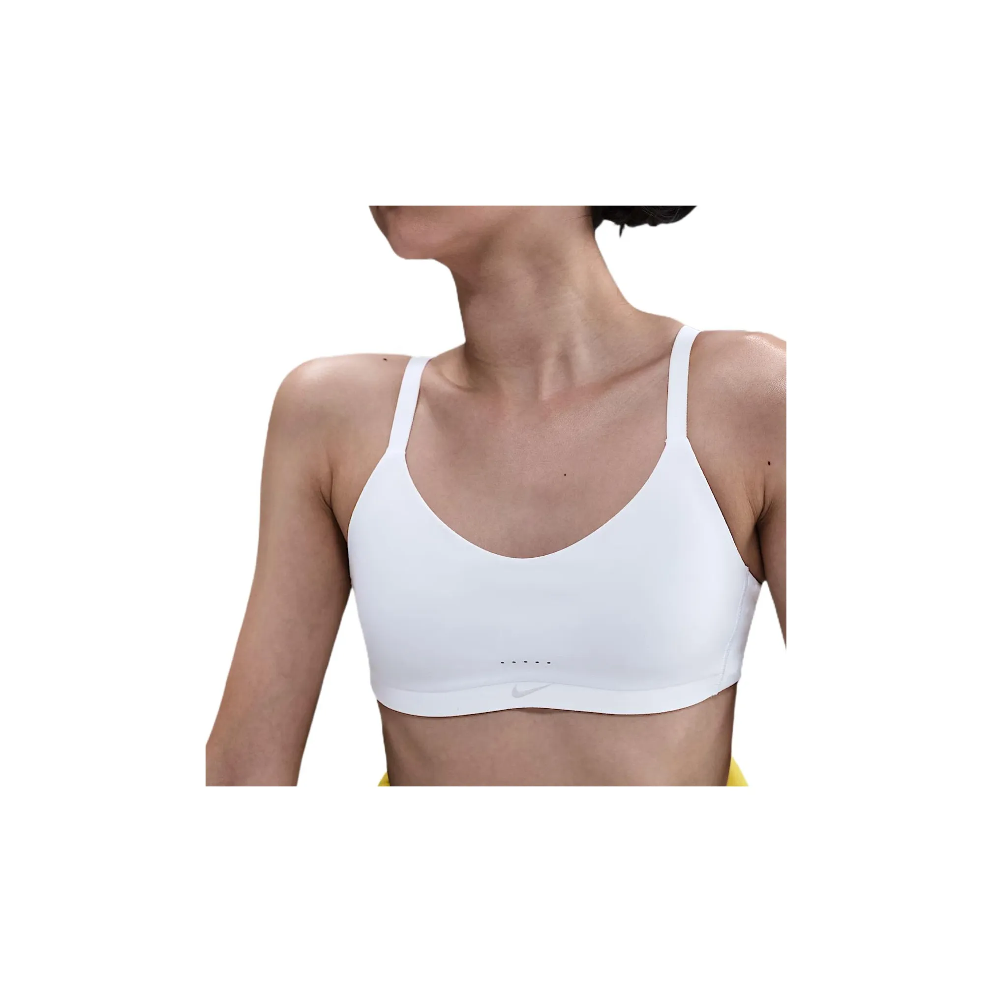 Nike Dri Fit Однотонный Умеренный Бюстгальтер Подростки