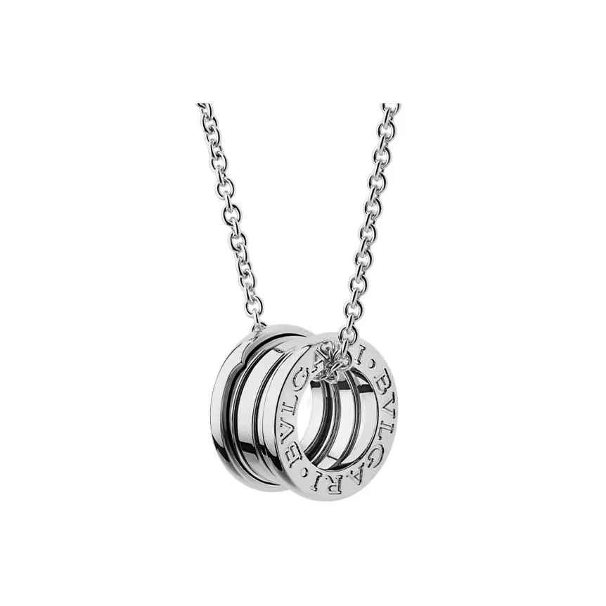 BVLGARI B.Zero1 Series 18K White Gold Necklaces Unisex Silver