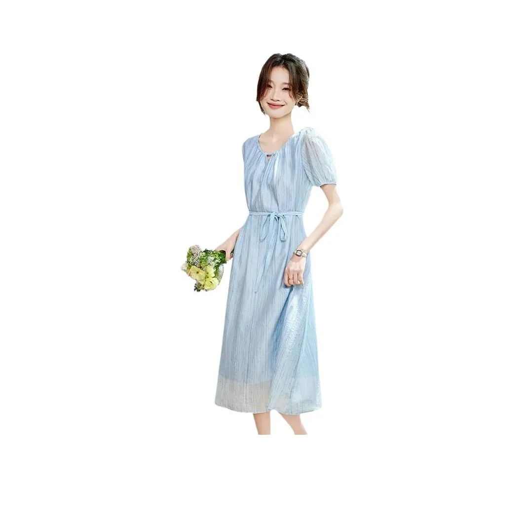 PIERRE CARDIN Short Sleeved Dresses Women's Aqua Blue