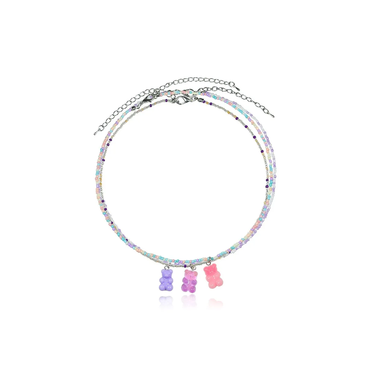 AWE Градиентный Резиновый Медвежонок Ожерелья Унисекс