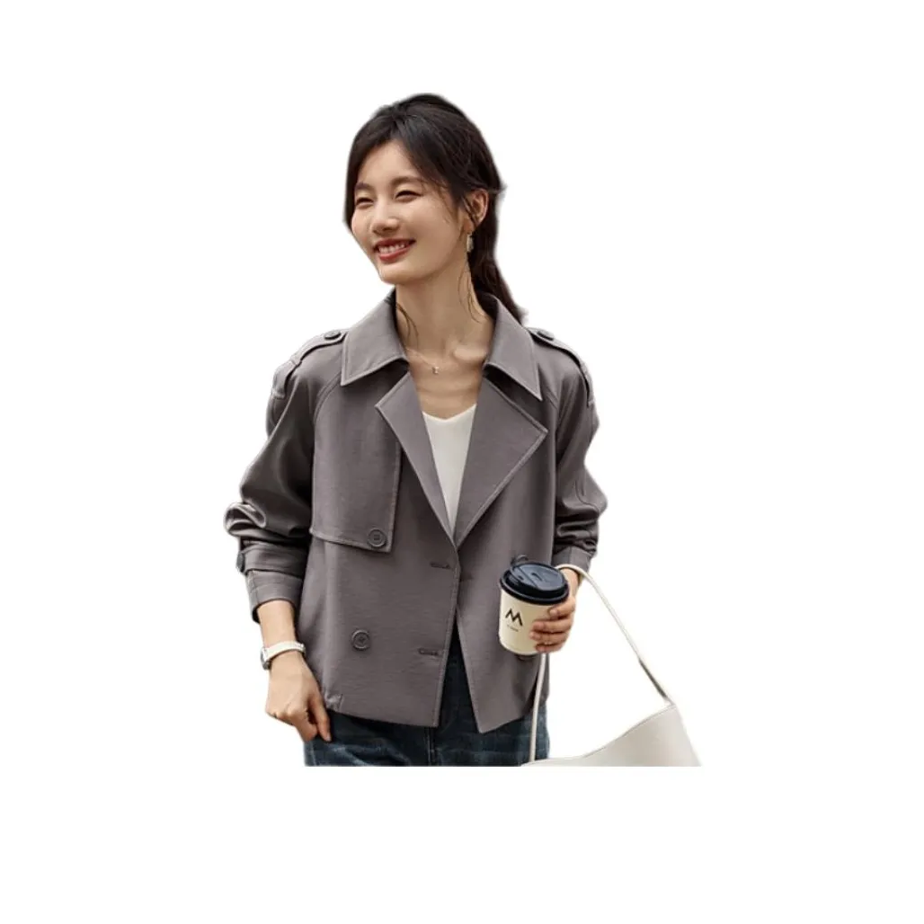 XWI Тренчкот Женский Теплый Серый