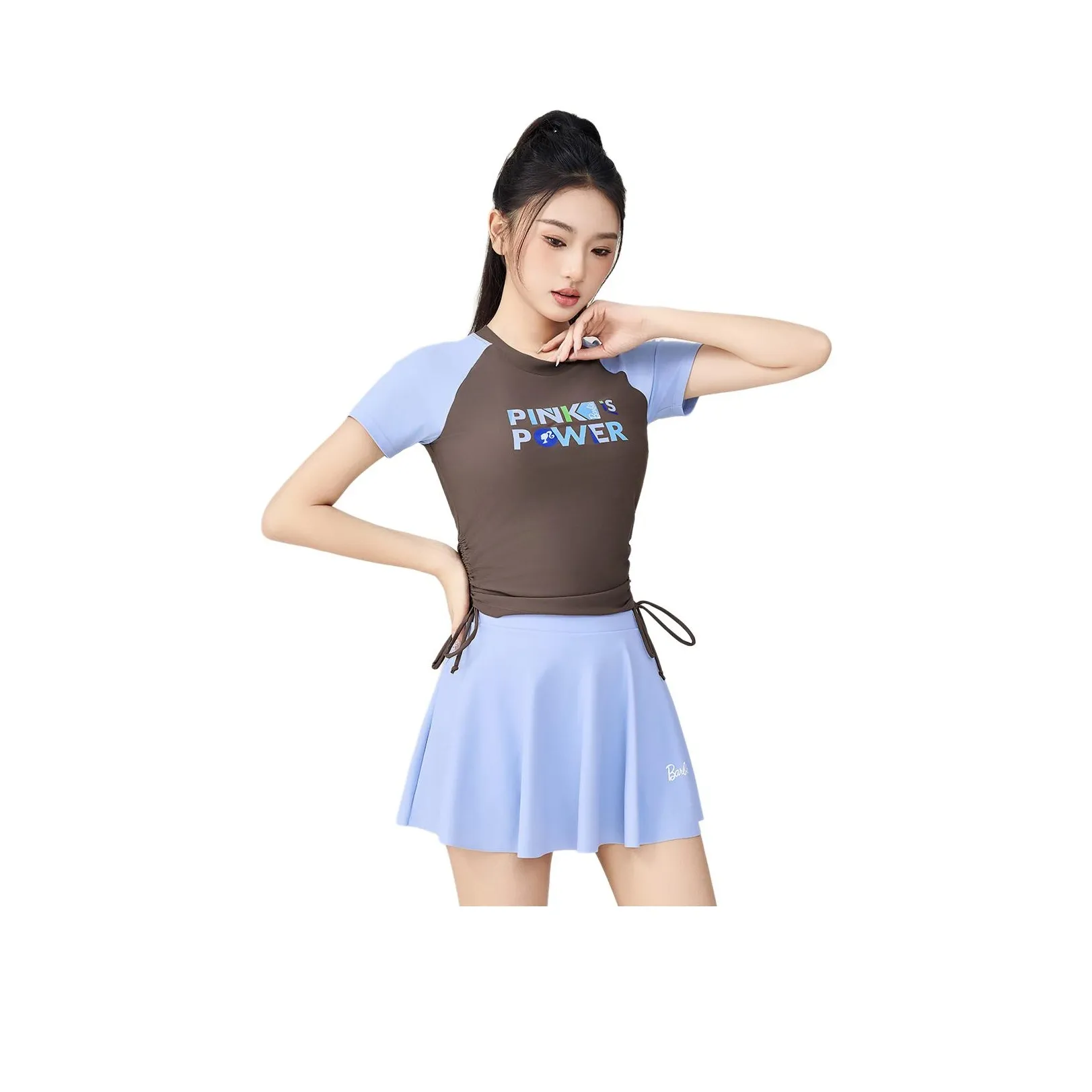 Барби Двухкомпонентный Купальник Женский Коричневый Синий