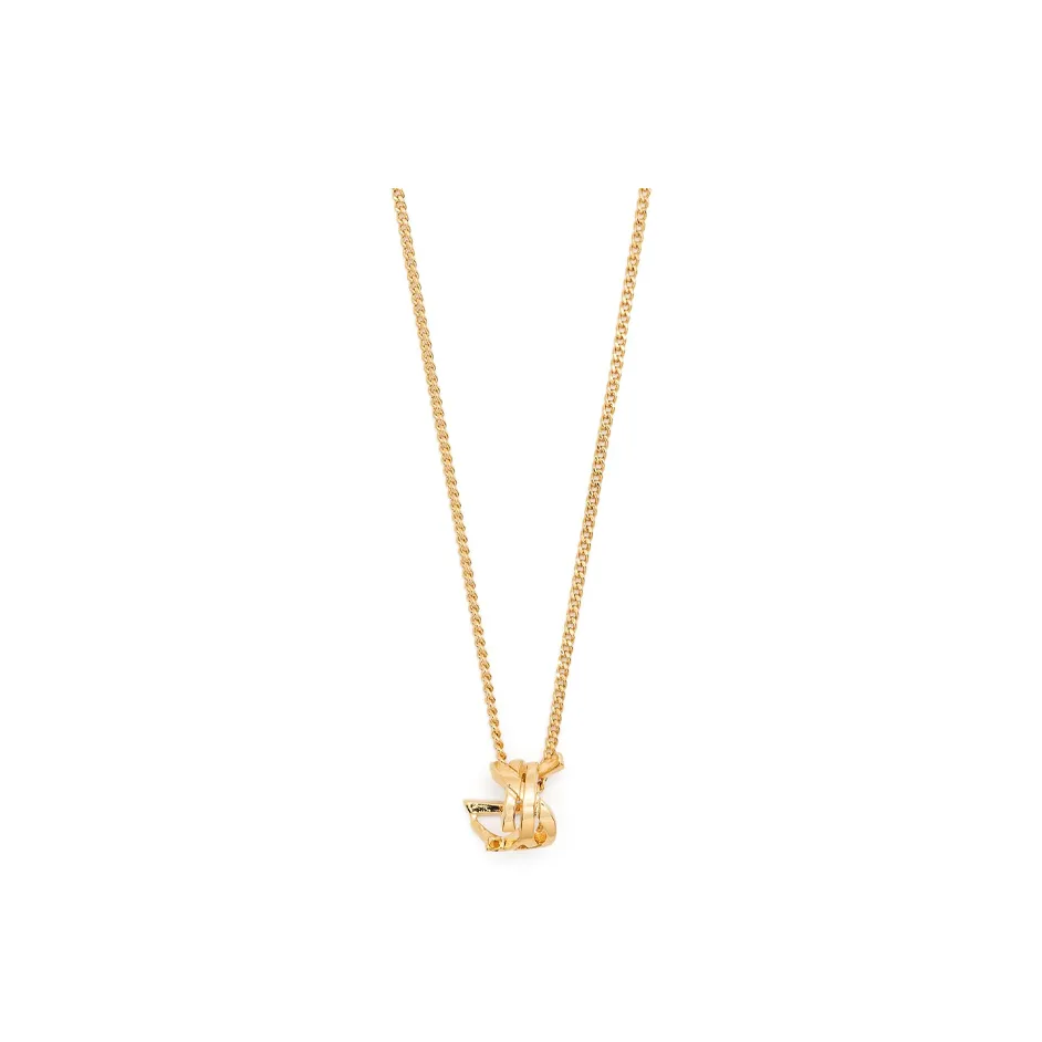 SAINT LAURENT Brass Necklaces Unisex Gold