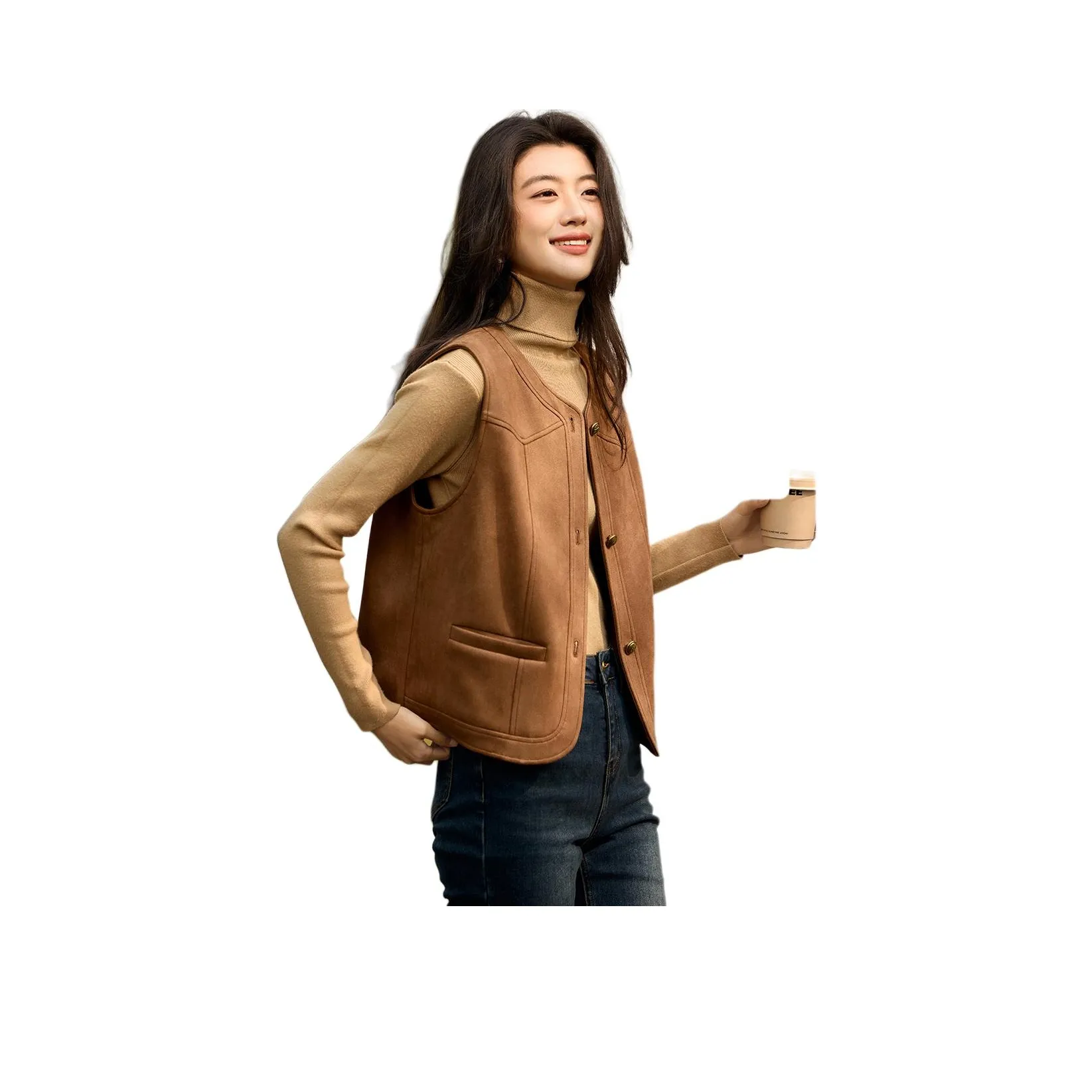 XWI Верблюжий Женские Жилеты