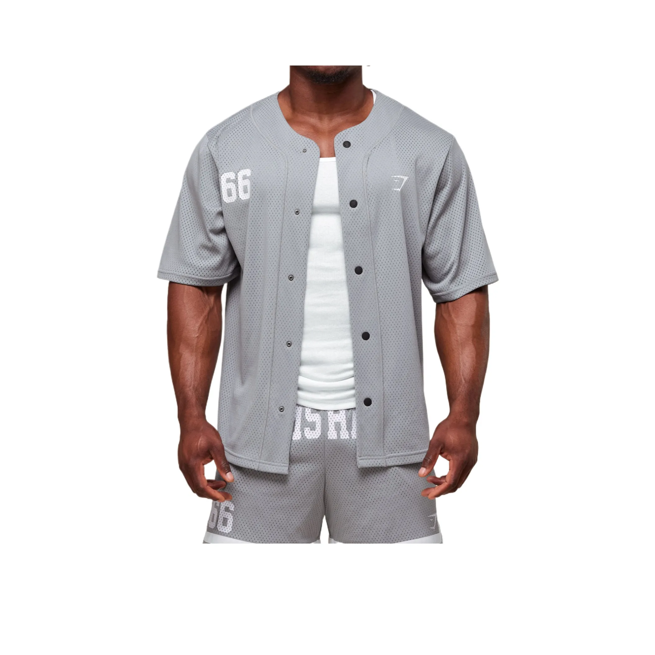 GYMSHARK Джинсовый серый Мужские рубашки