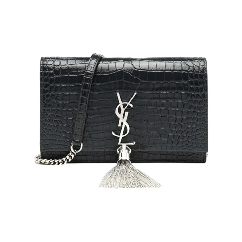 SAINT LAURENT KATE Cow Leather Envelope Bag, Wallet, Shoulder Bag, Crossbody Bag Women's Black