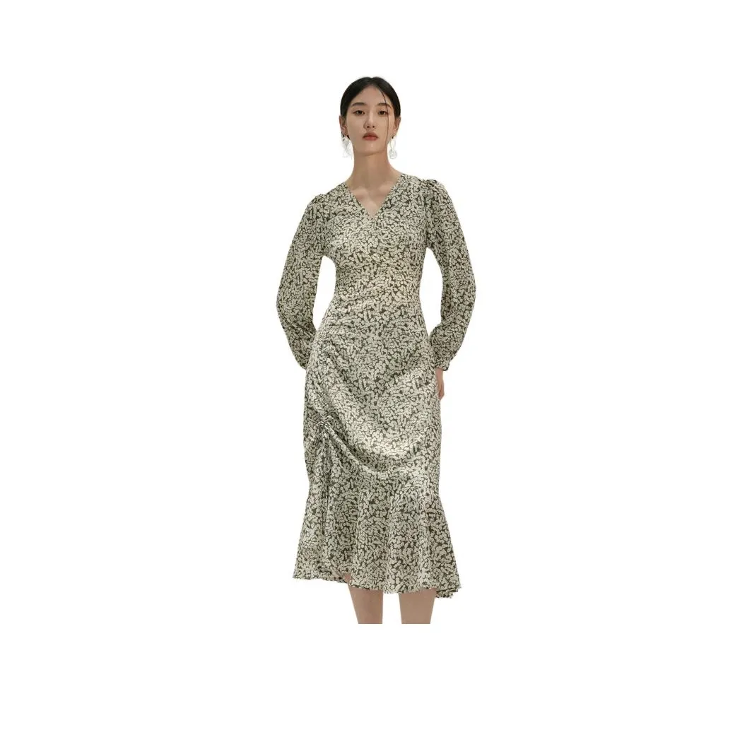 TKY SHOP Long Sleeved Dress Women's Multicolor