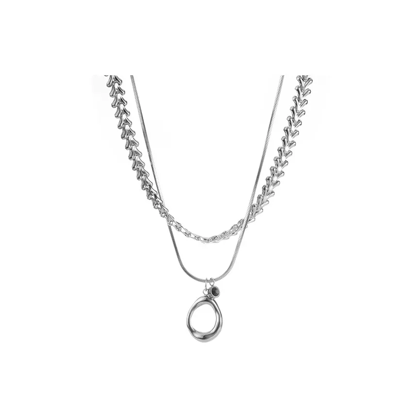 ACIUM Роскошь Многослойность Ожерелья из титанового стального сплава Унисекс