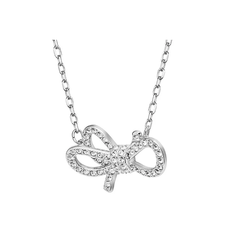 Swarovski Lifelong Bow Faux Crystal, Alloy Necklaces Women's Silver