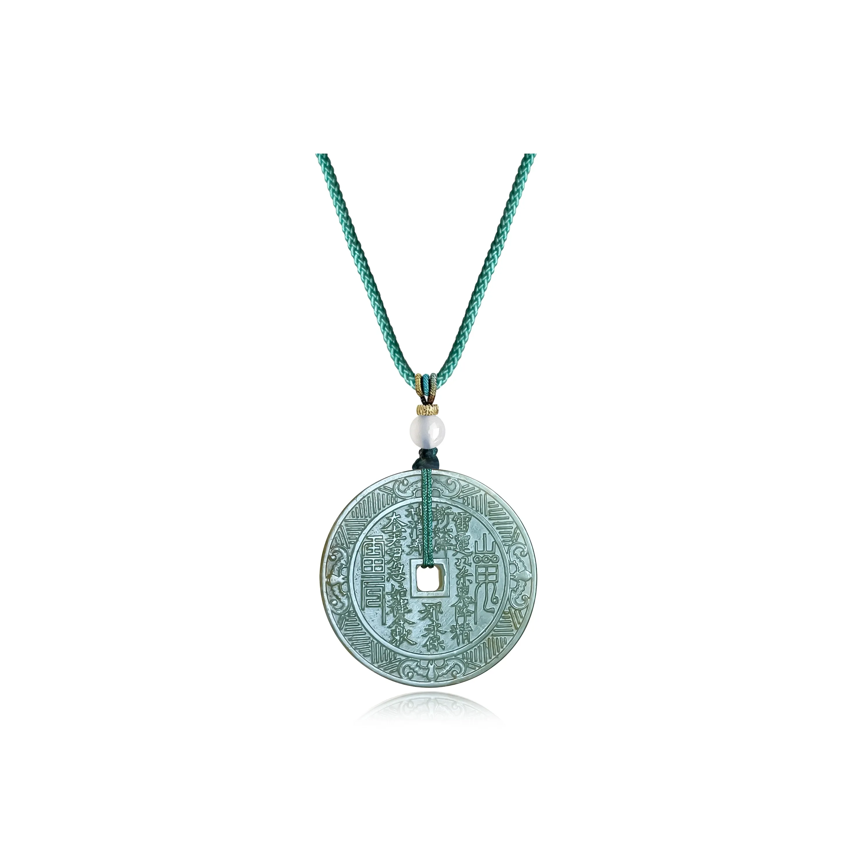 Tang Zhi Natural Serpentine Jade Necklaces Unisex