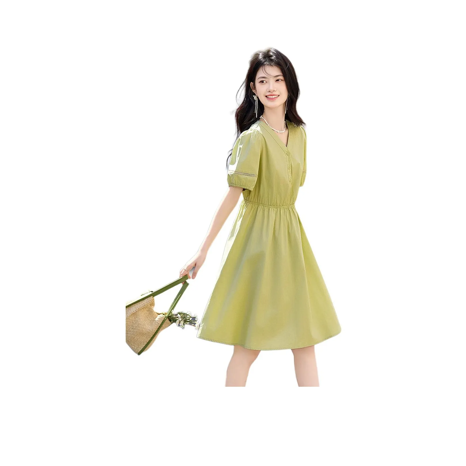 Still Quiet Короткий рукав Платье Женское