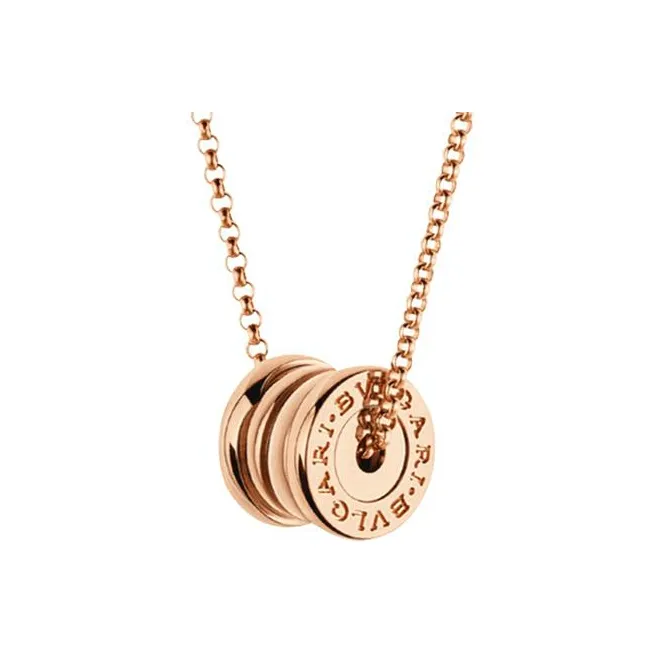 BVLGARI B.Zero1 Series 18K Rose Gold Necklaces Unisex Rose Gold