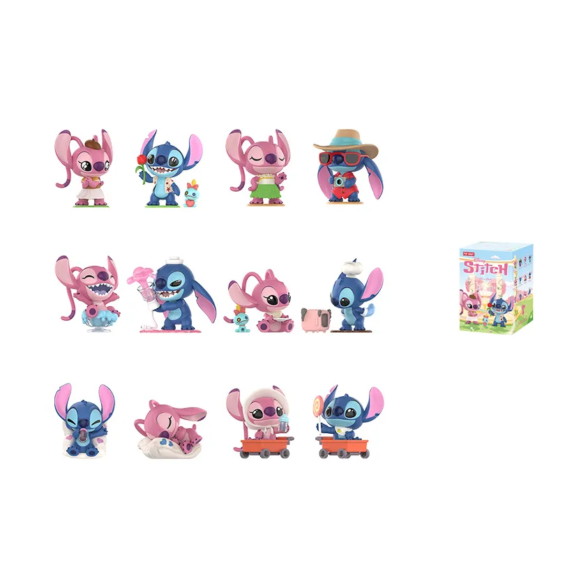 POP MART Стич Disney Playful Date Коллекция Слепые коробки Один Mystery Коробка Целая коробка 12 шт