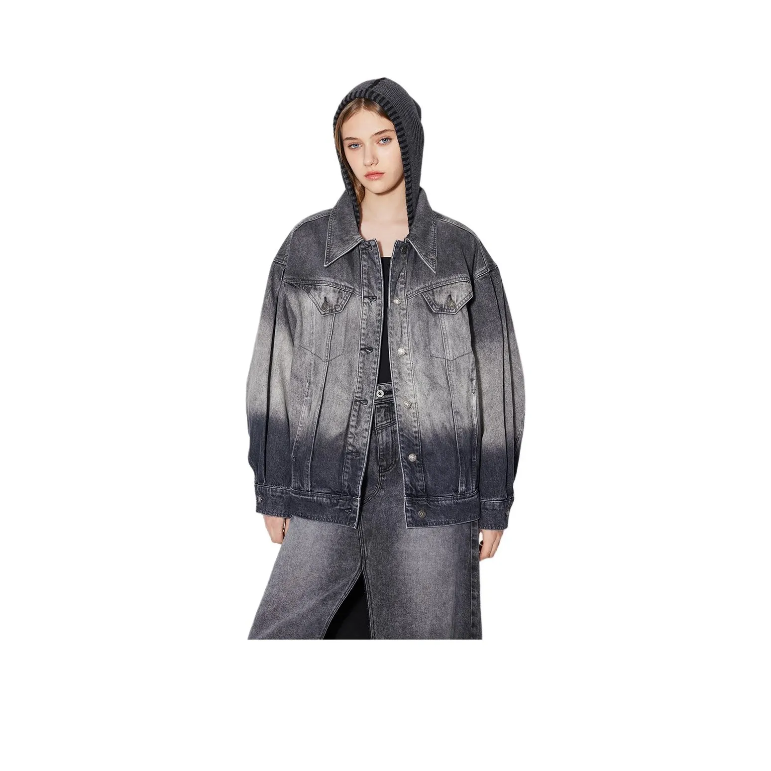 ONLY Denim Jacket Unisex Dark Gray ONLY Деним Куртка Унисекс Темно-Серый