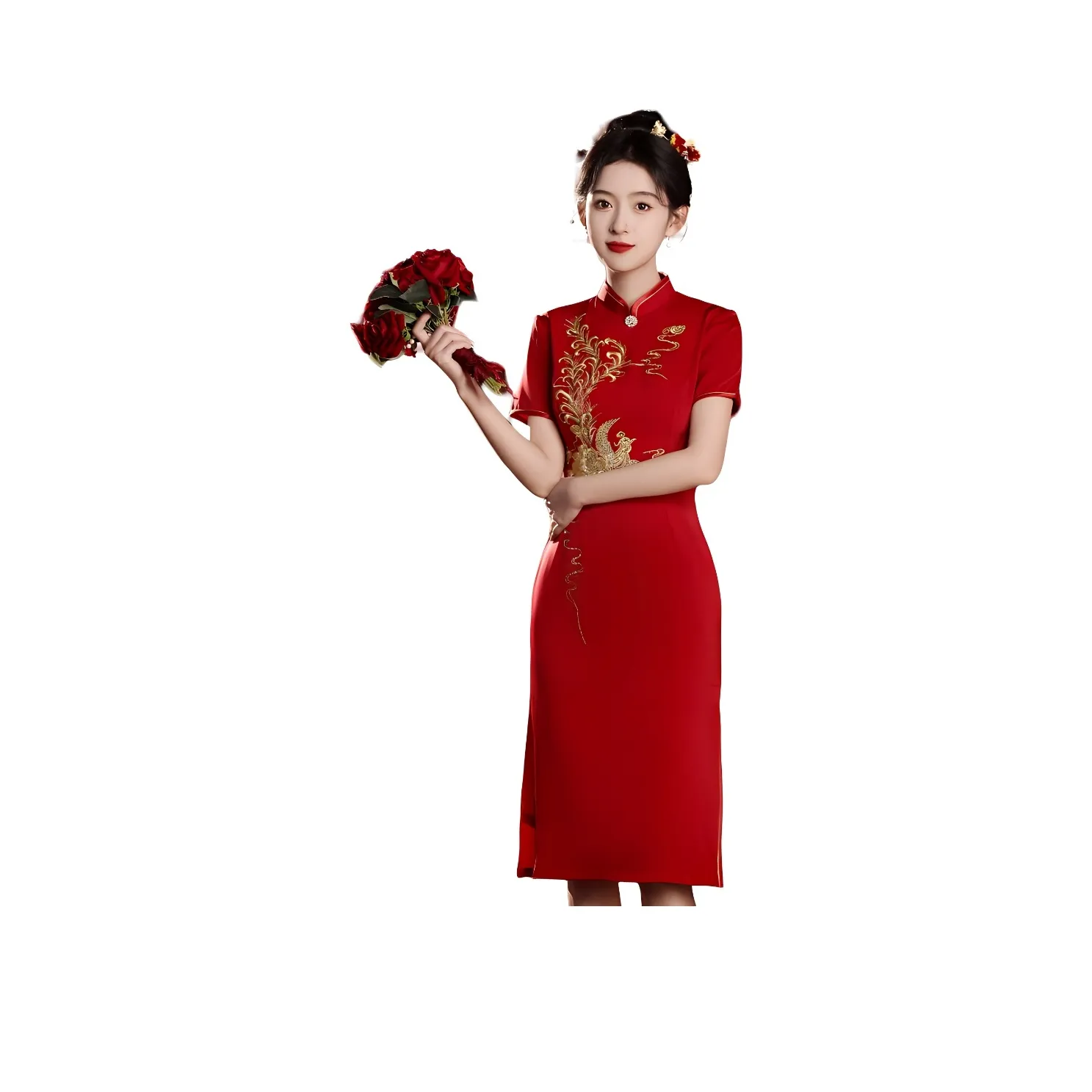 ENEESSI Красный Женские Ципао