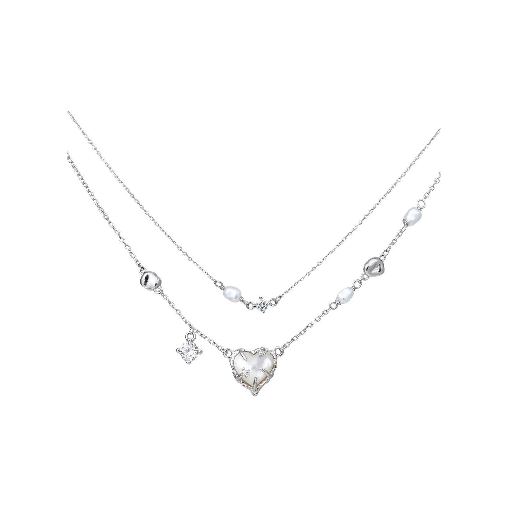 LUCKY ZHY Серебро S925 Белый Перламутр Ожерелье Женское