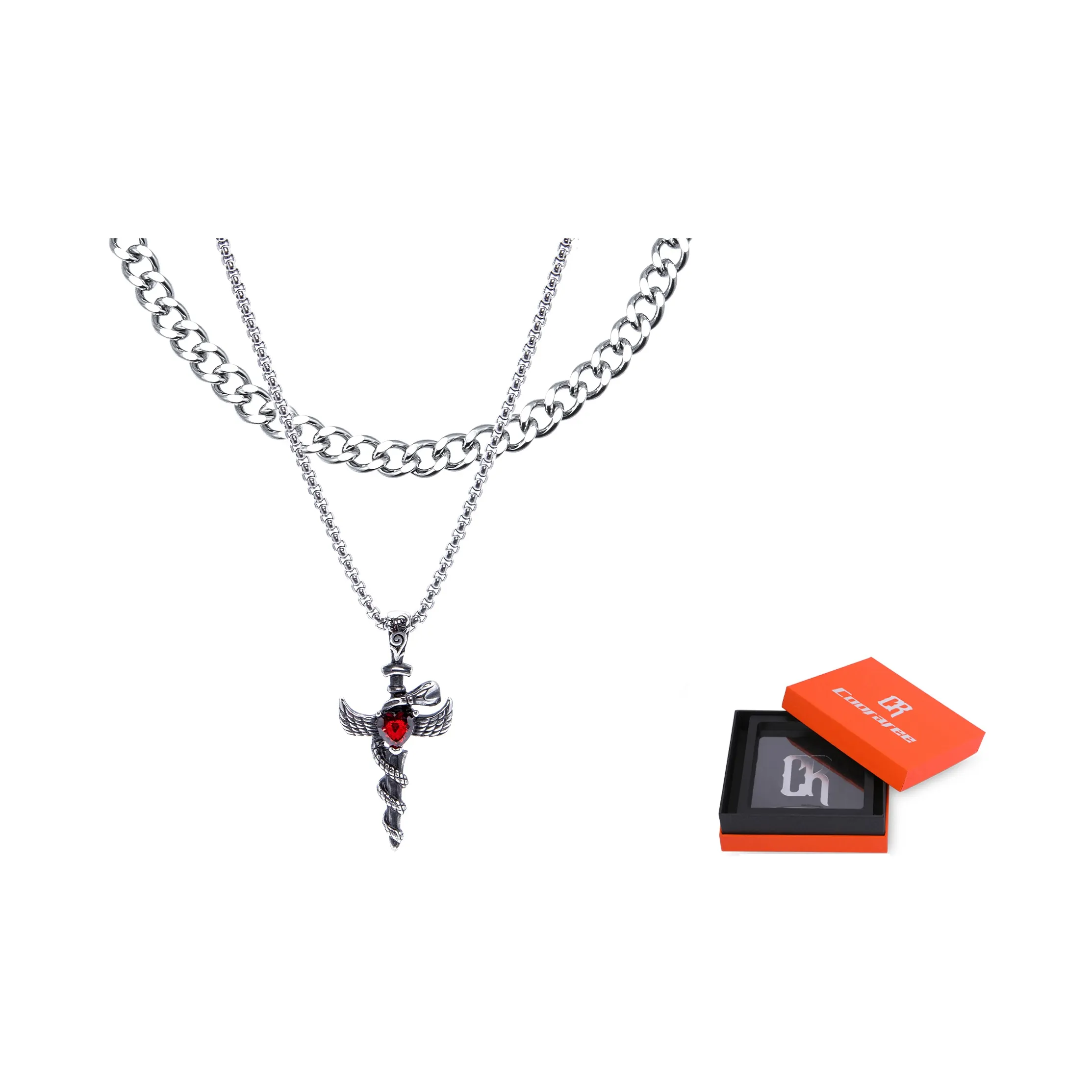 Cooraree Стальное ожерелье, серебряный, унисекс