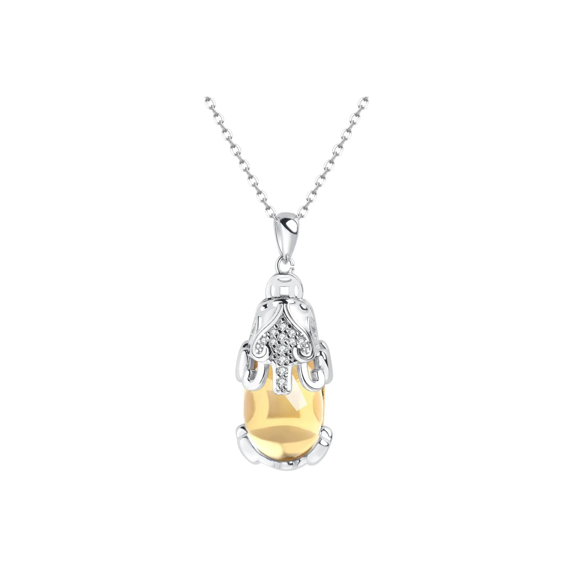 Lao Feng Xiang Crystal Jade Necklaces Women's