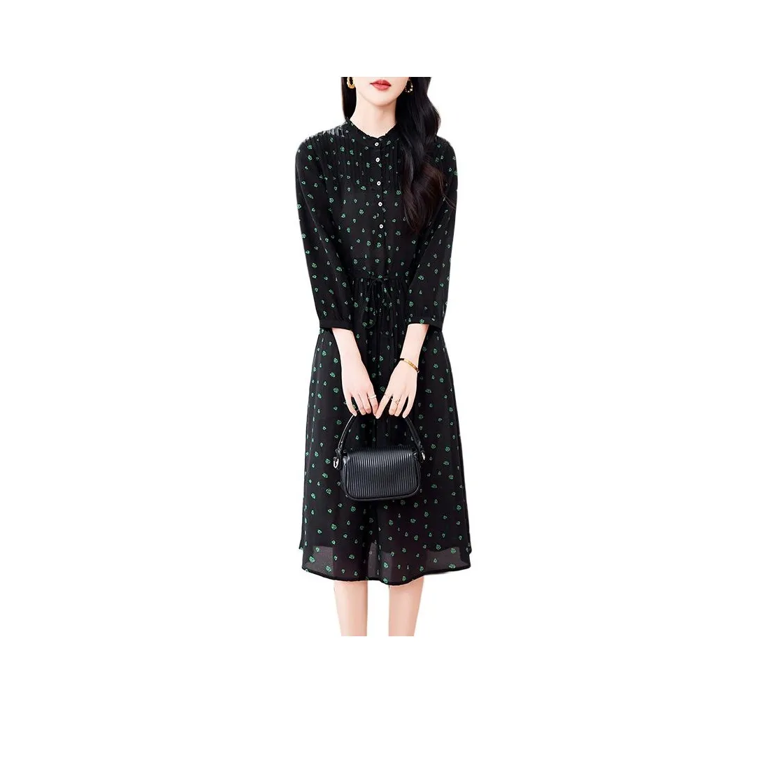 Yi Mengyuan Длинное платье с длинными рукавами женское