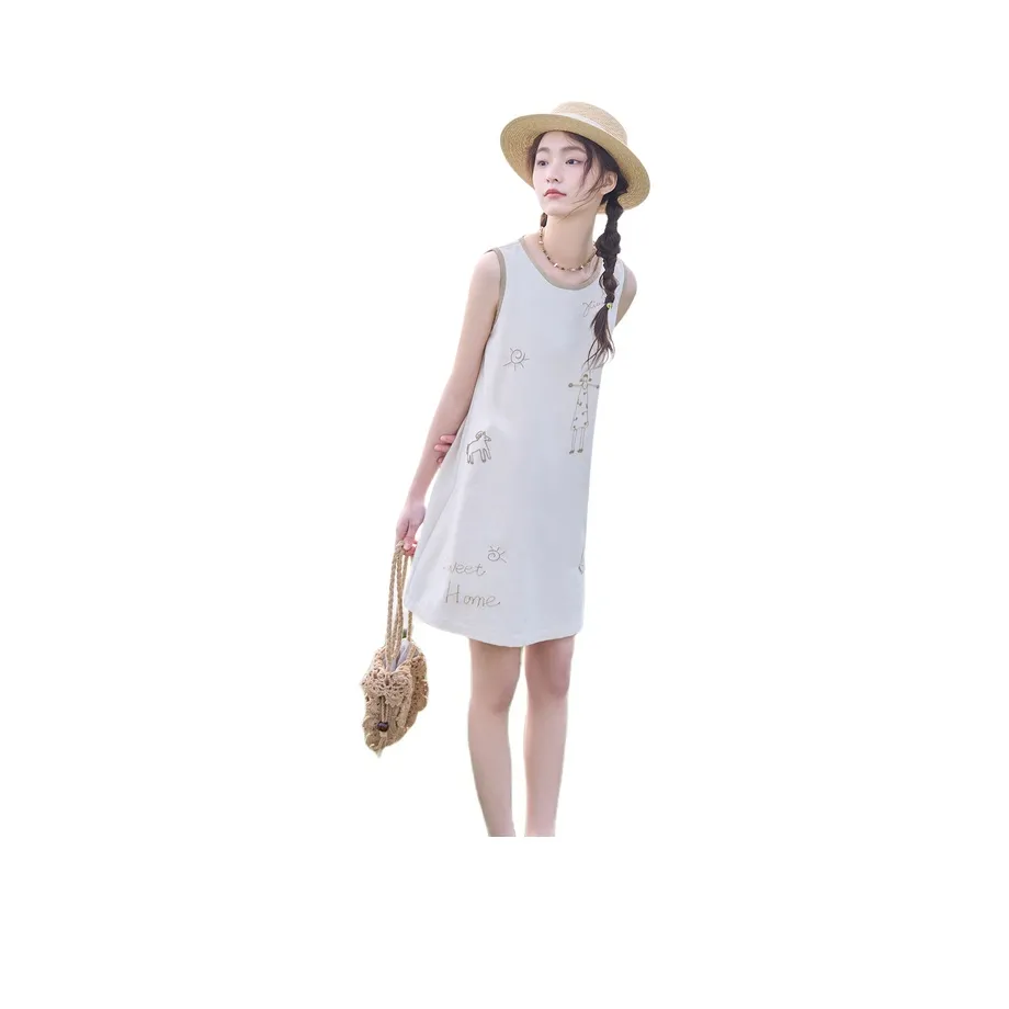 ZIHAN Без рукавов Платье Женское Экрю