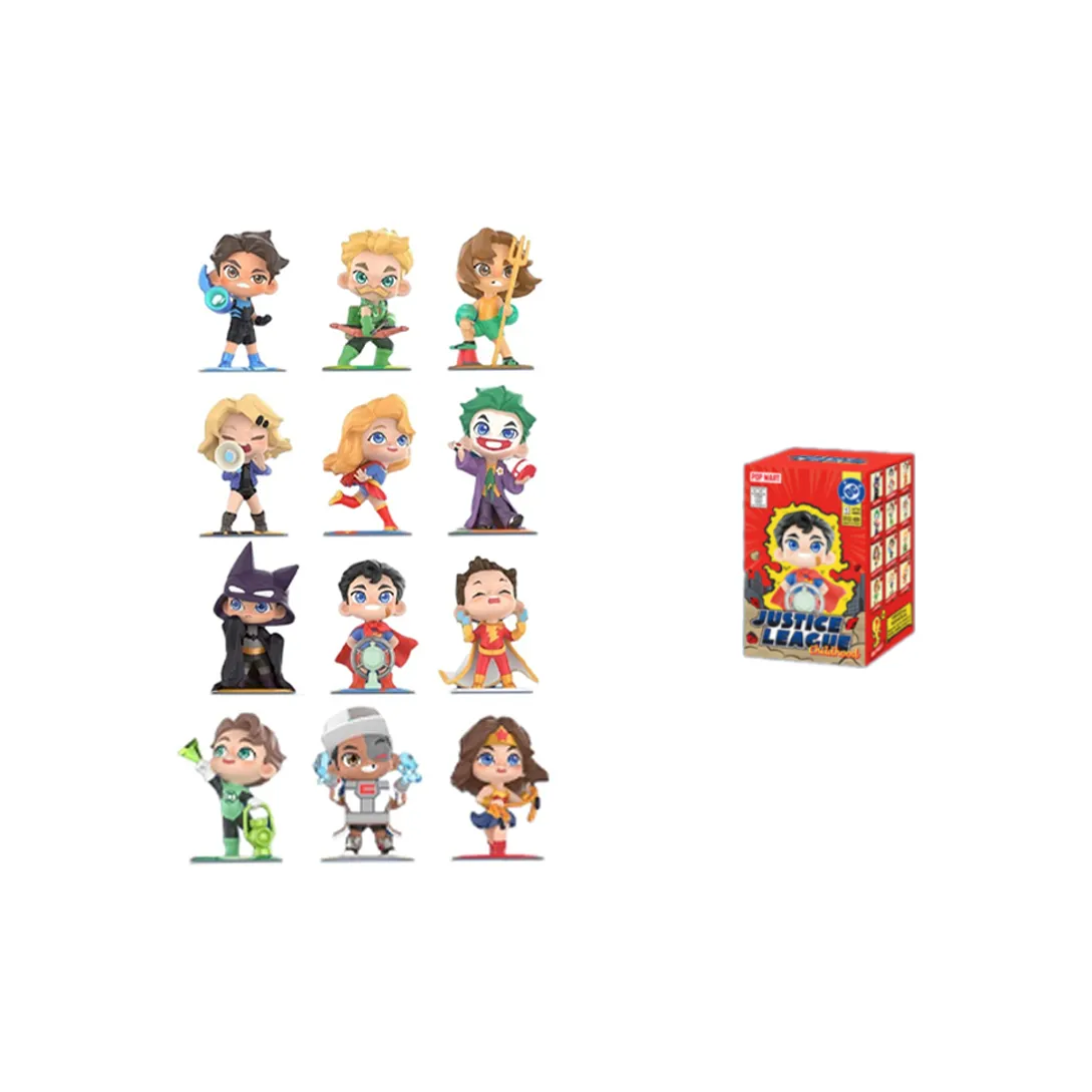 POP MART Коллаборация Edition DC Мини Коллекция Justice League Фигурка Слепые Коробки Один Mystery Коробка Целая Коробка 12 шт