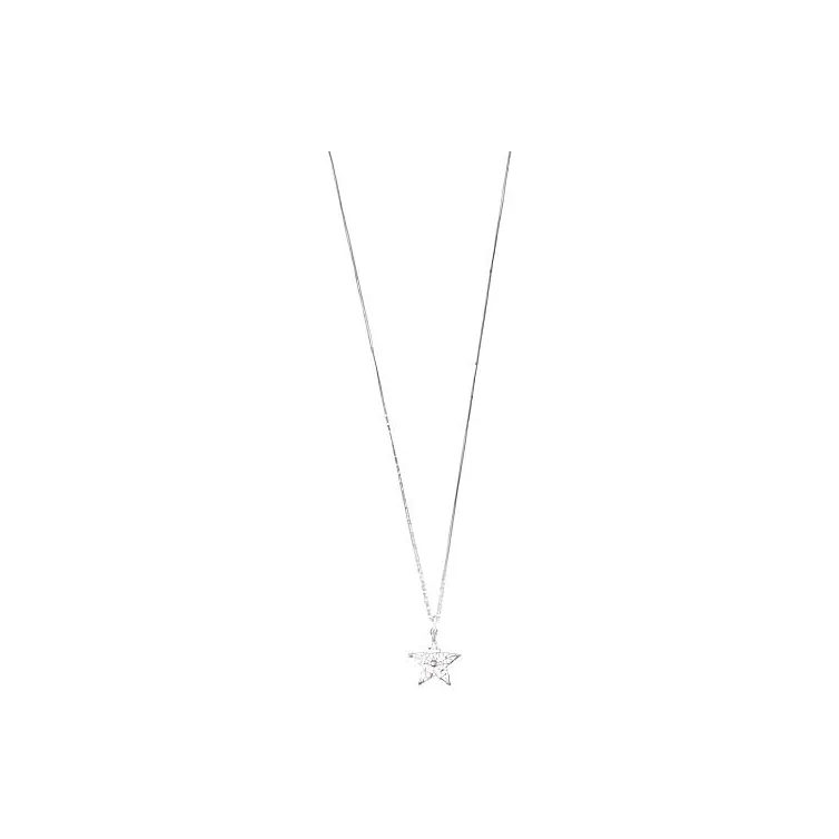 Radiant 925 Sterling Silver With Zircon And Platinum Necklaces Women's Silver