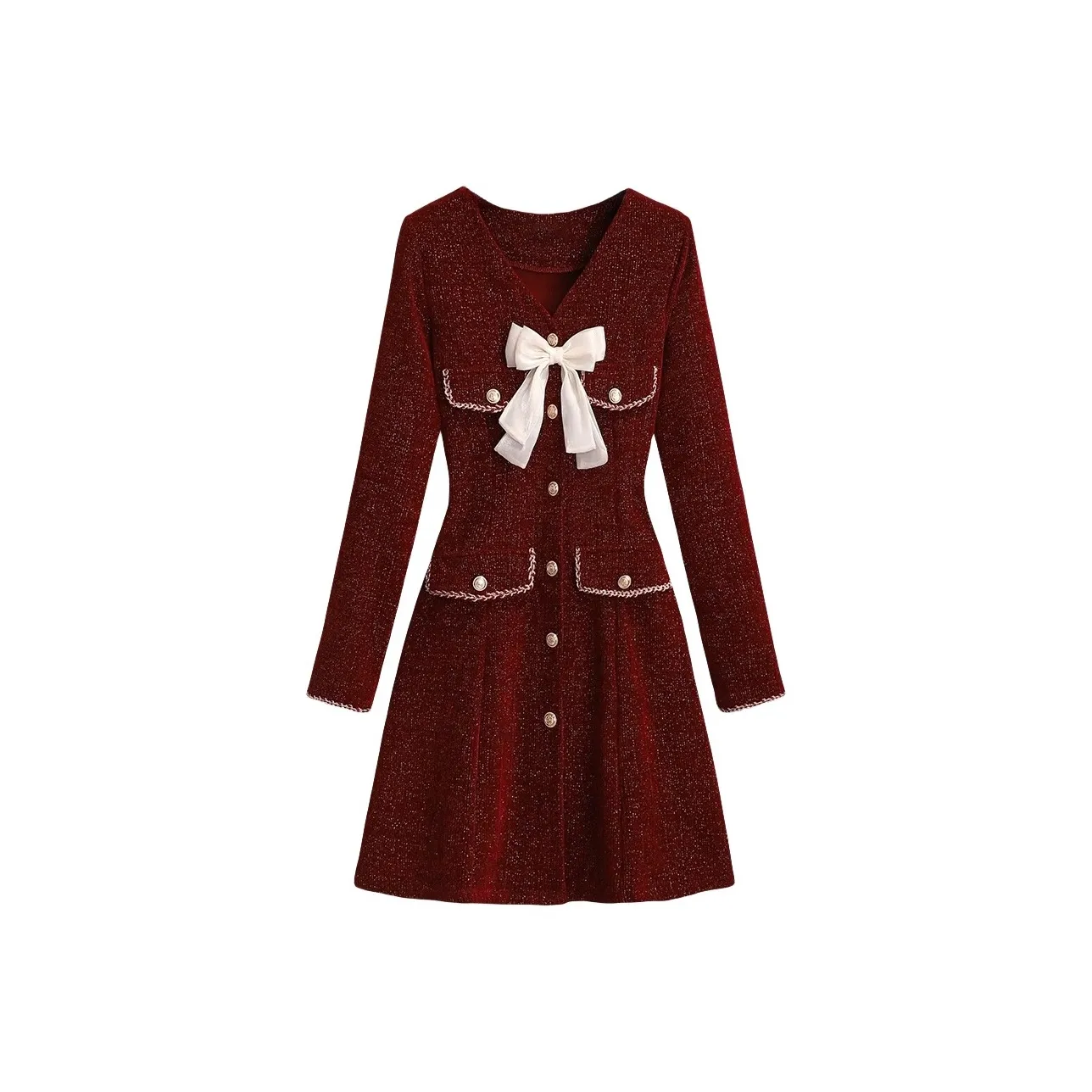 TUSHIFEI Длинное платье с длинными рукавами женское