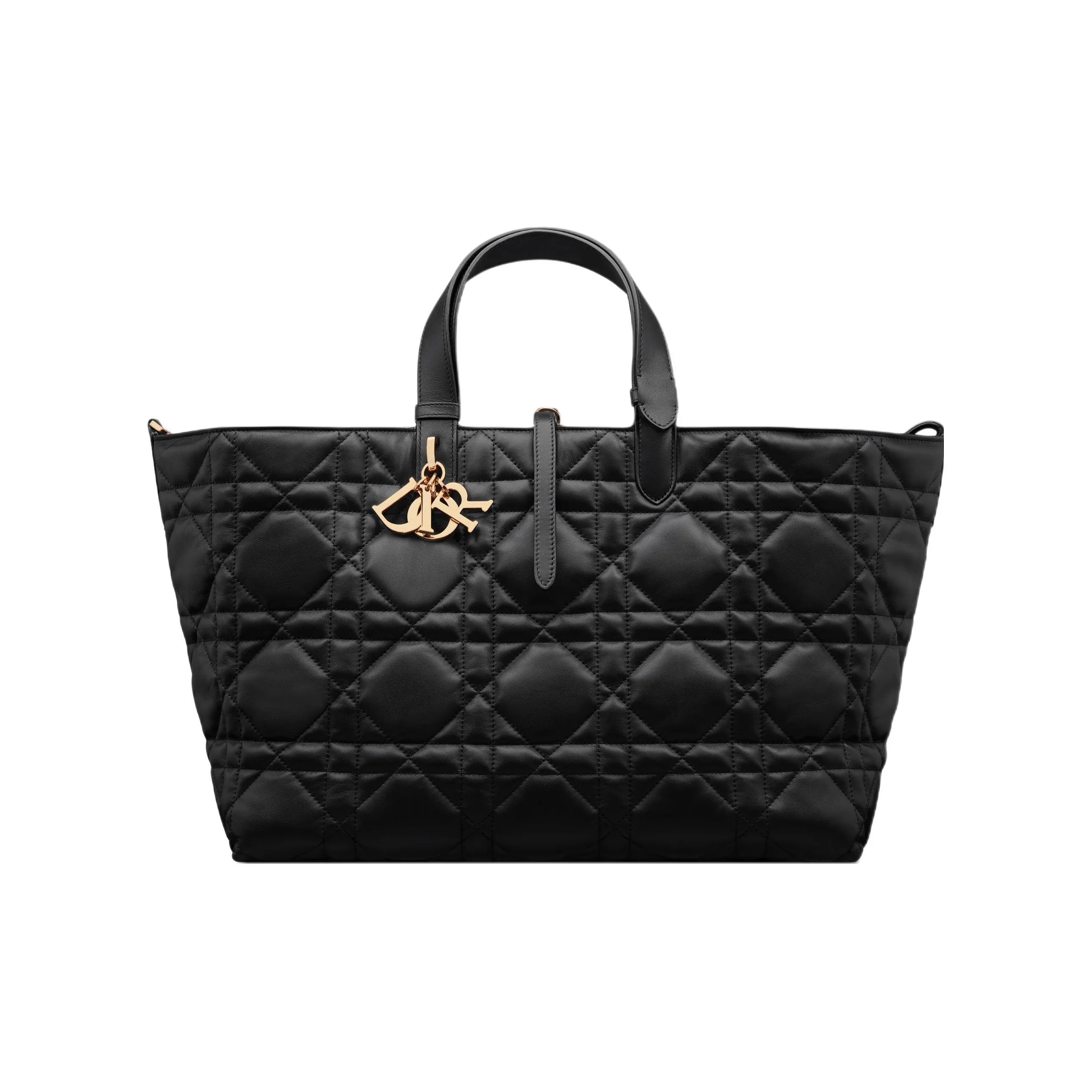 DIOR Toujours Cow Leather Native Handbag Tubas Women's Black