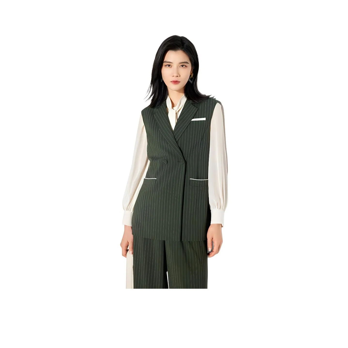 BBLLUUEE Жилет Женские Сосново-чайный зеленый